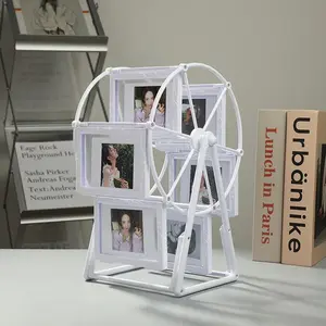 Vintage Rotating Ferris Wheel Photo Frame Set, 6x4 Inch Frames, Elegant Living Room Bedroom Desk Decor Home Decor Accessory, Perfect Gift for Valentine's Day Birthday ChristmasGift