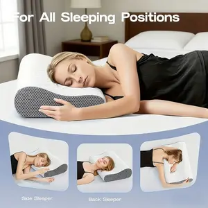 1pc Memory Foam Neck Pillow, Designed for Neck & Shoulder Support, Bed Pillow for Side and Back Sleepers