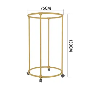 360° Rotatable Metal Clothes Rack with Wheels, 1 Count Round Clothes Organizer, Space Saving Clothes Storage Rack for Bedroom & Wardrobe, Garment Rack