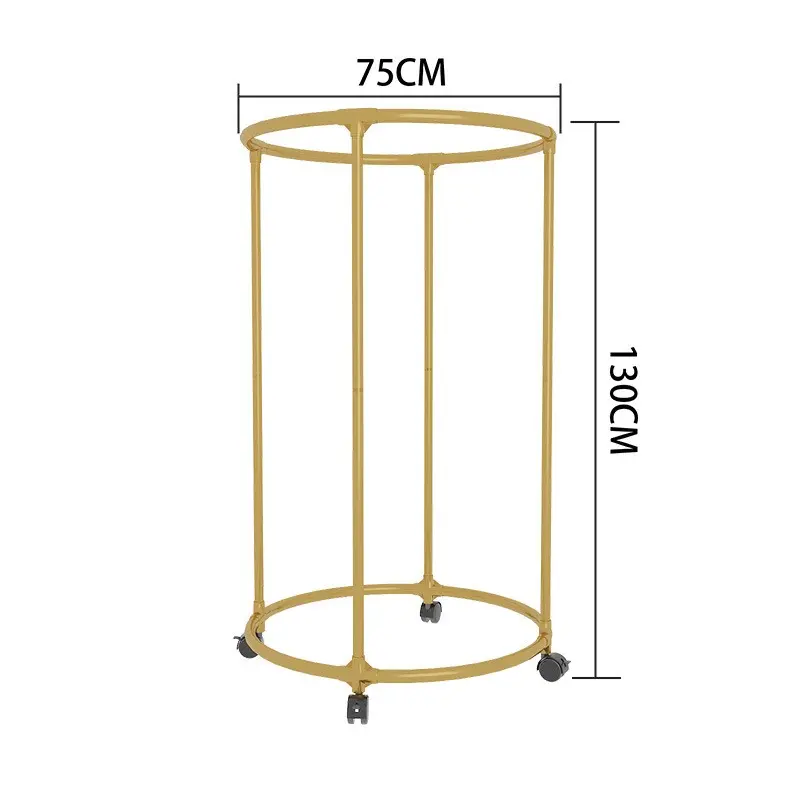 360° Rotatable Metal Clothes Rack with Wheels, 1 Count Round Clothes Organizer, Space Saving Clothes Storage Rack for Bedroom & Wardrobe, Garment Rack, Clothes Organiser