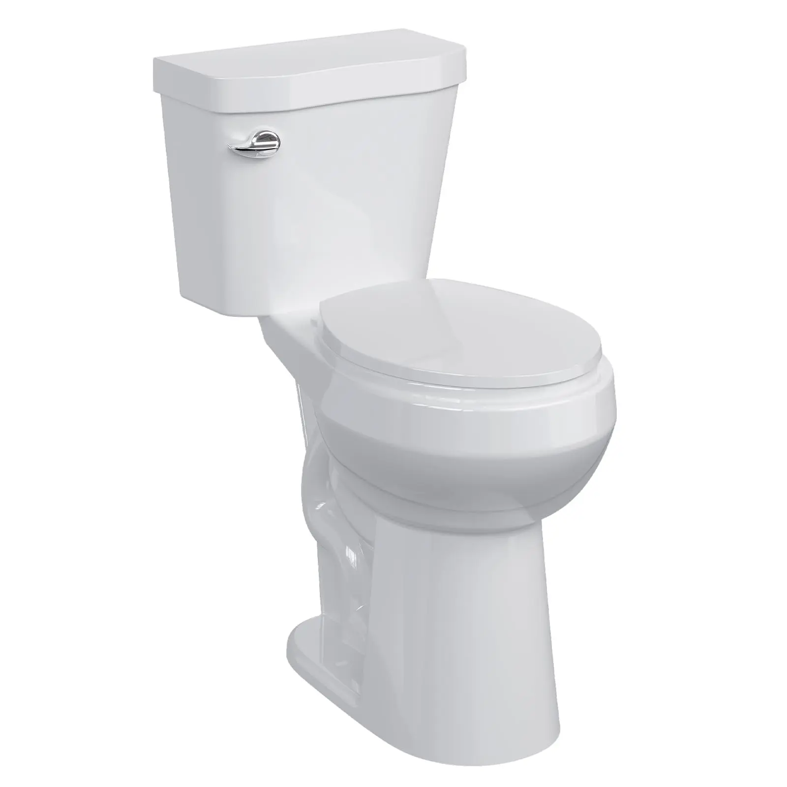 GARVEE 21 Inch Tall Toilet,Two-Piece Round Toilet with ADA Comfort Chair Height Seat,Side Trip Buttons Flush, Powerful 1.28 GPF Single Flush for Seniors, White