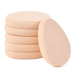 6 PCS Flat Makeup Sponges for Foundation, Beige Foundation Sponge, Beauty Blender Make Up Sponges, Cushion Foundation Puff for Natural and Easy Soft Long-lasting