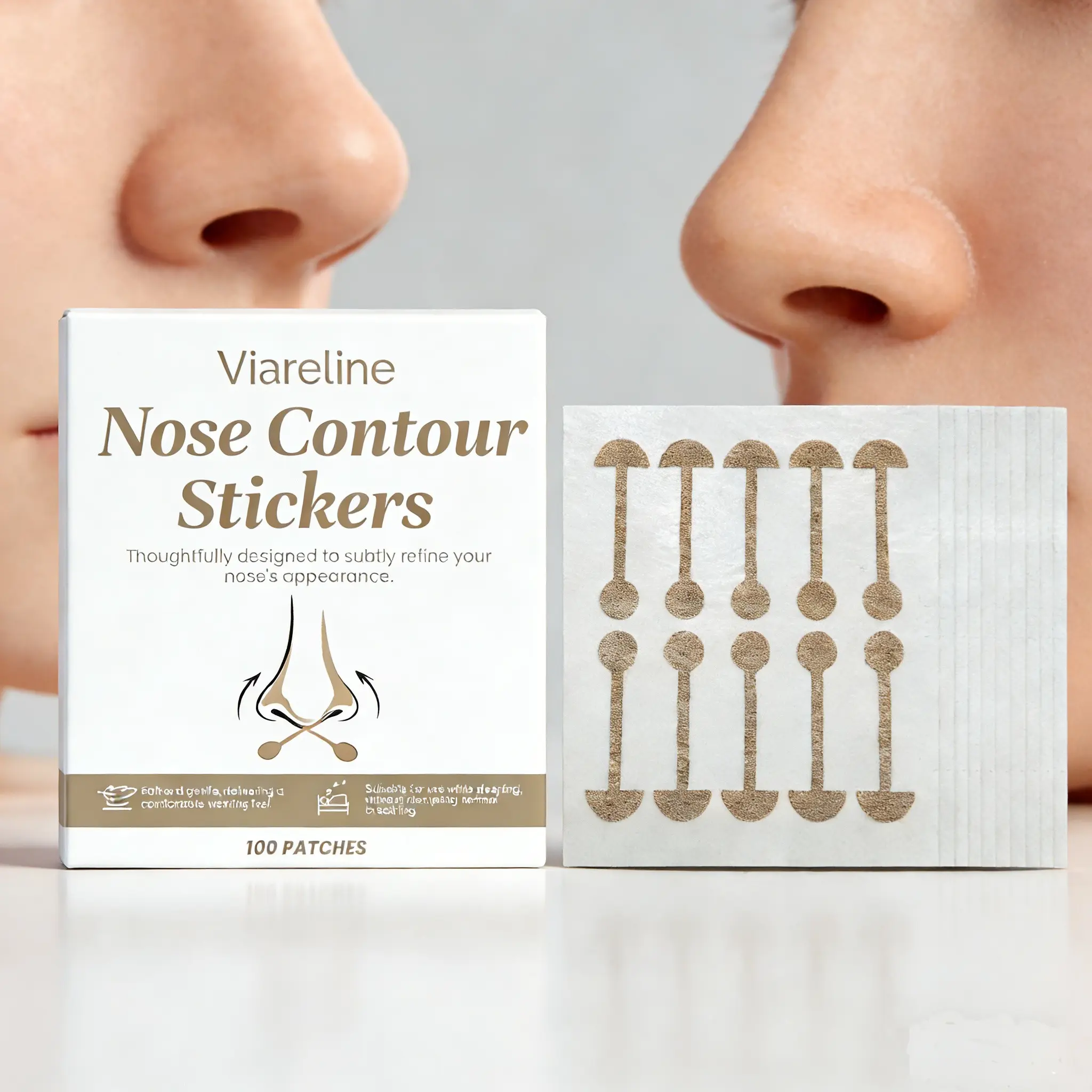 Nose Contour Sticker, Nasal Patch, Nose Strip, Enhances Precise Nose Shape, Lightweight Comfortable Breathable Material, Non-Slip, Daily Convenient Care, Nose Patches