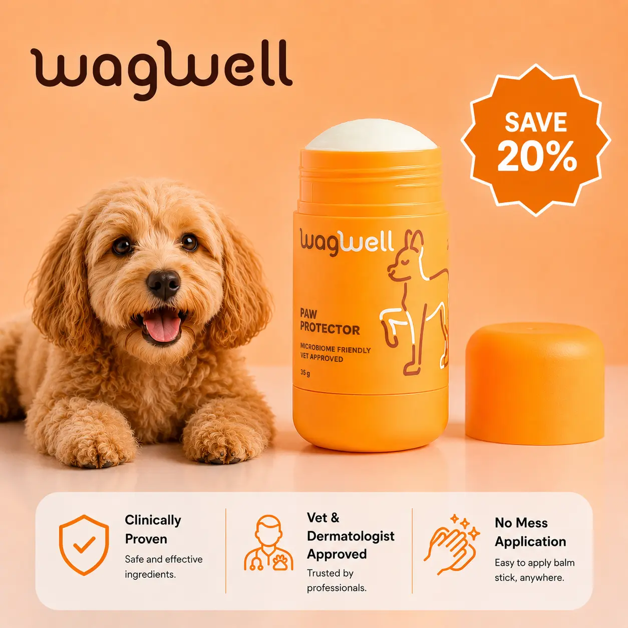 WAGWELL Paw Protector - Compatible with Various Pets, Durable Design for Safe Protection