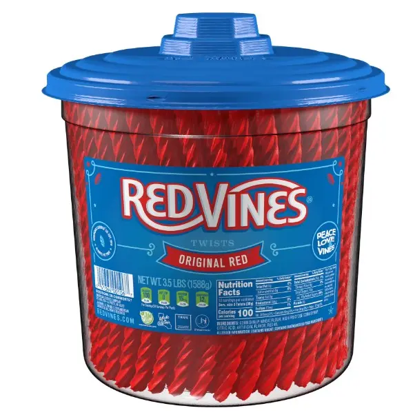 Red Vines Twists Original Red Candy, 3.5lbs Party Size Jar
