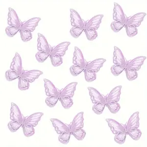 Butterfly Hair Clips 12Pcs Lace Embroidery Flower Butterfly Hair Bow Pins Wedding Hair Accessories for Women Halloween Christmas Party Decor