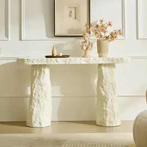 ARCH 53.94 inch Modern Design Console Table,Imitation Stone Table,Fiberglass Entryway Table with Irregular Legs for Living Room,Hallway