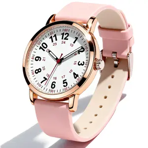 Water Resistant Nurse Watch For Women And Men Easy To Read Analog Wristwatch With Second Hand And 24-Hour Dial Ideal For Nursing Students