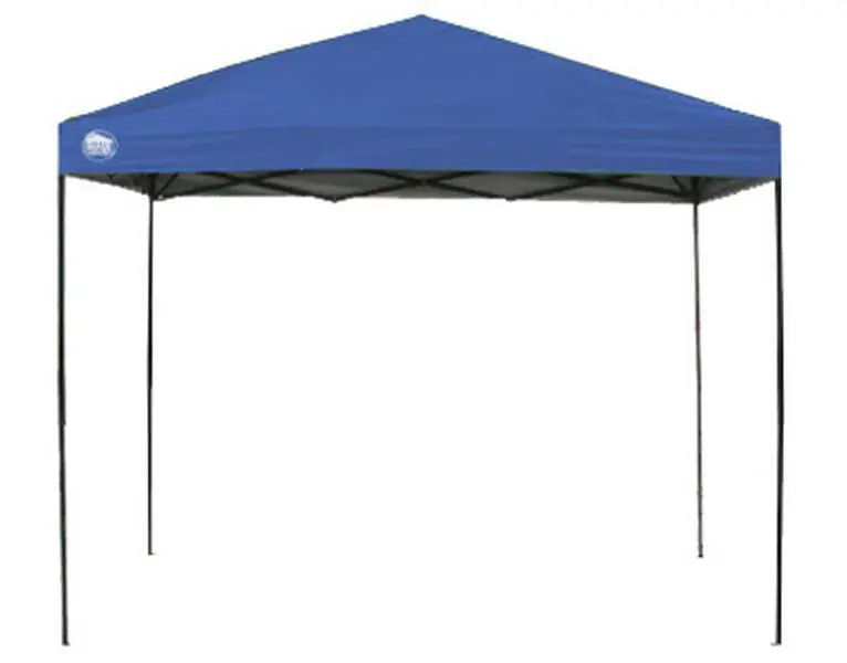 212 MAIN Shade Tech II Blue Outdoor Shaded Canopy, 10x10 ft Square Shape, Steel Frame, Portable Instant Setup Push-Button Canopy (Model 157379)