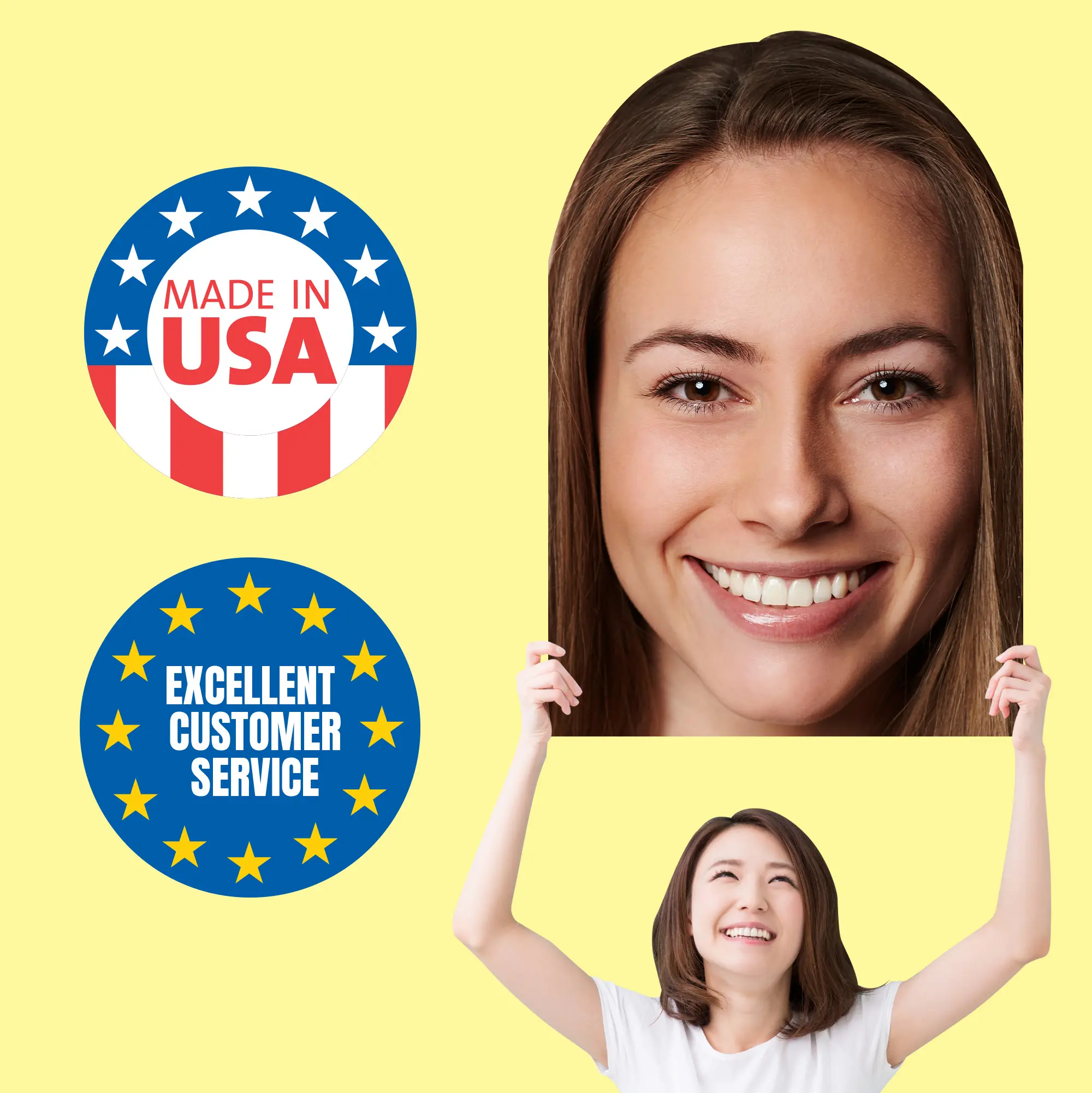 Best BIG Heads Veterans Honor Custom Cardboard Cutouts | Face On A Stick For Veterans
