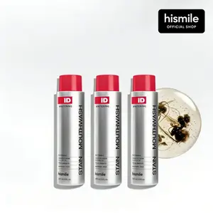 Hismile iD Stain Whitening Mouthwash 237ml | Teeth Whitening, Freshens Breath & Inhibits Bacteria Growth with Essential Oils | Portable for Daily Use | Whiten. Freshen. Deep Clean.