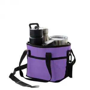 Insulated 4-Cup Cooler Bag with Adjustable Strap, Large Portable Tumbler Carrier Caddy for Daily Errands & Outdoor Activities, Practical Gift for Parents