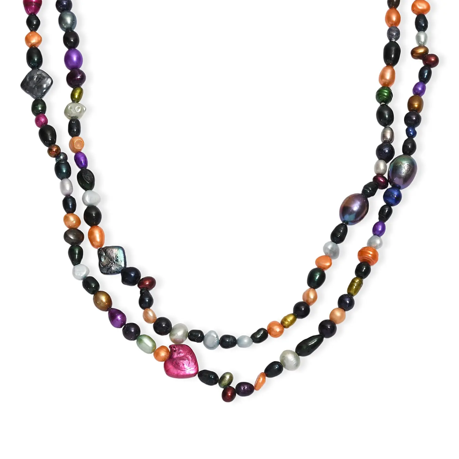 Multi Color Dyed Pearl Endless Necklace (48 Inches)