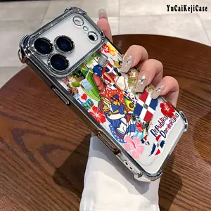 Dominican Flag - Humanistic Landscape cases tropical landscapes Electroplated Four-corner Anti-fall Mobile Phone Case Suitable for iPhone 17/ 16/15/14/13/12/11,E, Pro Max, Plus Phone Protective Cover Anti-fall Protection Soft Case