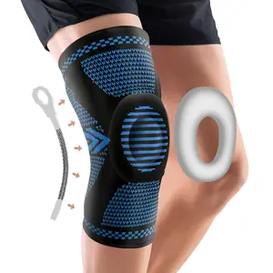 2-piece sports knee support set, compression knee sleeves, featuring patella gel pads and side stabilizers, knee support for sports training, suitable for ACL injuries and arthritis pain relief elbow pads tandem basketball run