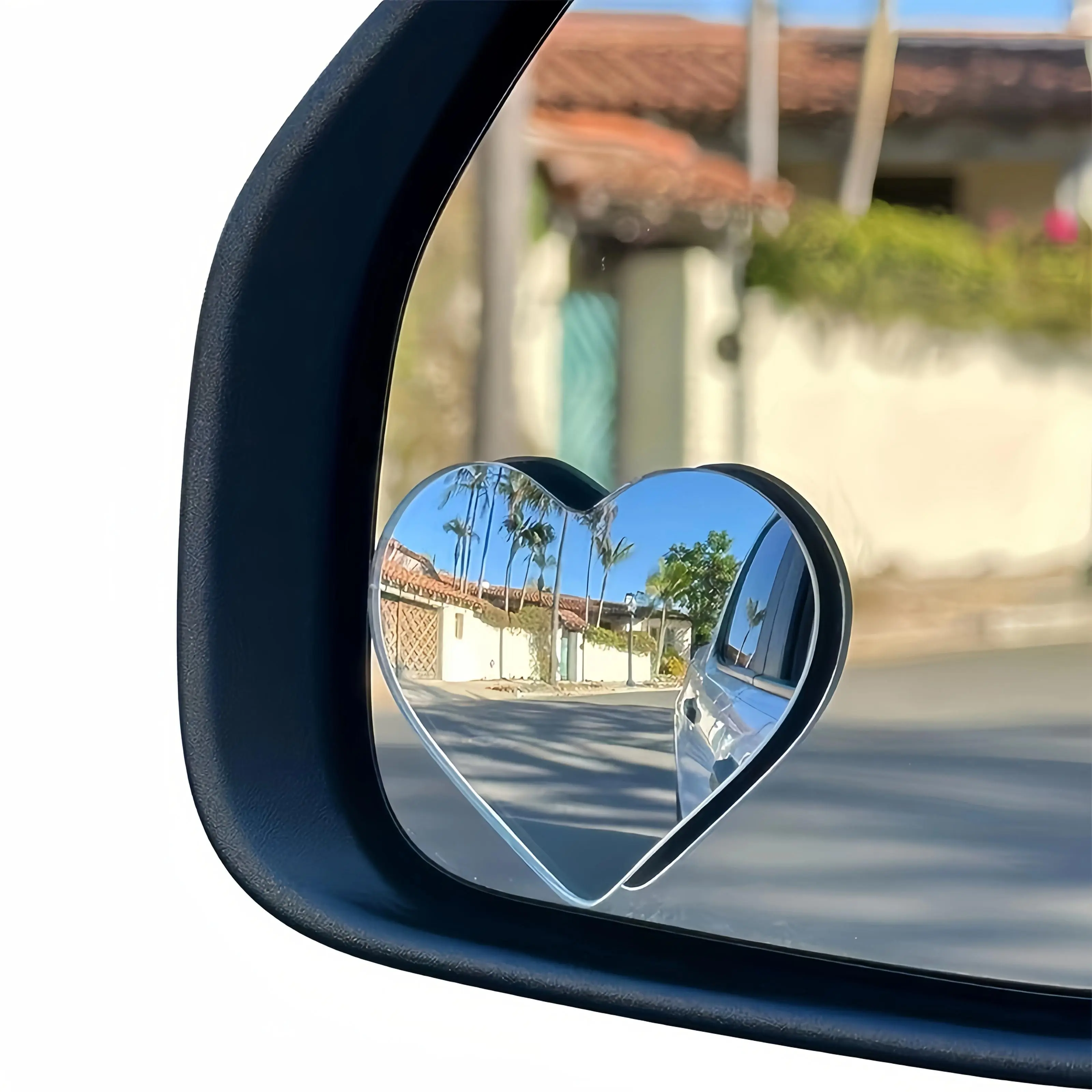 Joytutus 2-Pack Upgrade Frameless Heart-Shaped Blindspot Mirrors - Wide-Angle, 360° Blindspot Help, Universal Fit for Modern Cars, Auto Body Parts Accessories, Blind Spots Solution