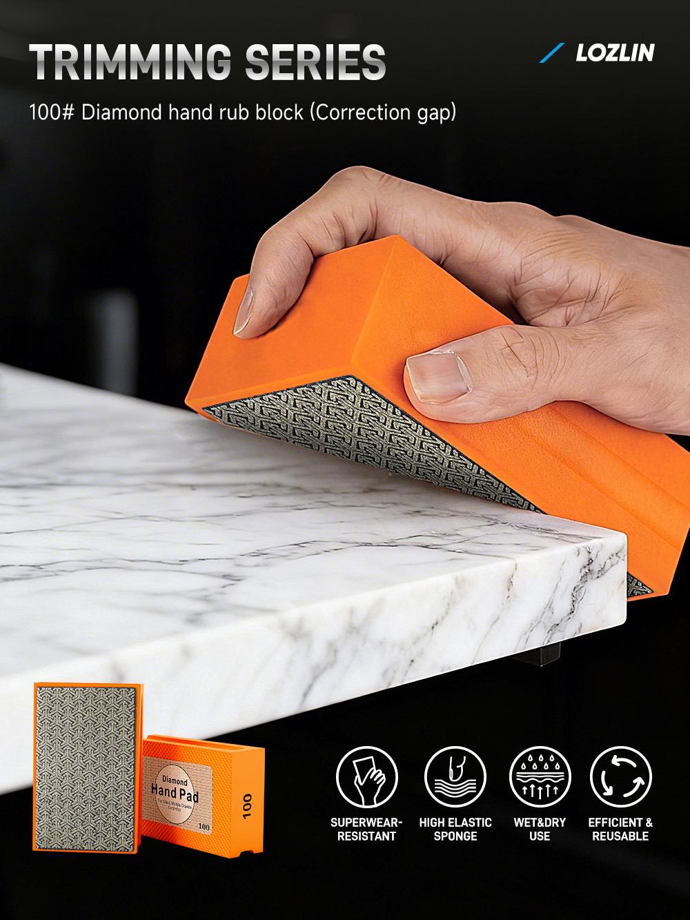 LOZLIN 17PCS Diamond Tool Kit for Tile, Includes Diamond Drill Bits, Saw Blades, Polishing Pads,Hand Pad, Chamfer Drill & Milling Bits, Cut & Grind Porcelain, Glass, Marble, Quartz and Ceramic