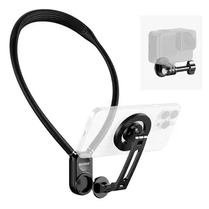 NEEWER GP16 Magnetic Phone Neck Mount, Hands-Free Flexible Neck Holder for iPhone, Adjustable POV Vlogging Stand for Video Recording, Live Streaming, Selfie, Compatible with MagSafe Phones