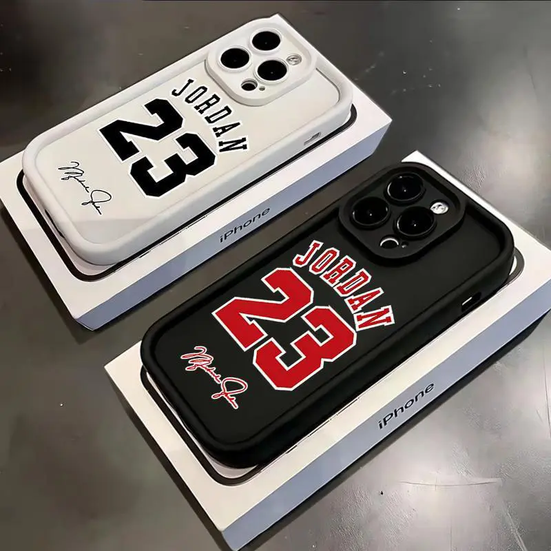 Super Star J-Jordan 23 Basketball Pattern Phone Case, Luxury Shockproof Casing for iPhone 17,16,15,14,13,12,11 Pro Max, Stylish Cellphone Shell & Shockproof Phone Accessory, Premium Cellphone Accessories