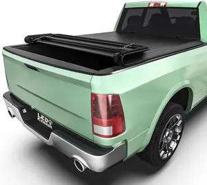 6.4ft Bed (76") Soft Quad Fold Truck Bed Tonneau Cover Fits for Dodge Ram 1500 2002-2025 (Classic & New), Fits for 2003-2025 Dodge Ram 2500 3500, Without Rambox