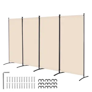 VEVOR 2FT Room Divider, 3 Panel PET Polyester Soundproof Room Screen, Folding Privacy Divider Portable Partition Divider for Room Separation, Freestanding Room Partitions for Office Study, Grey
