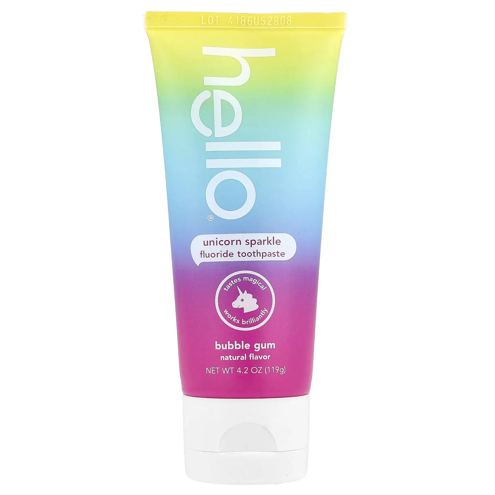 Hello Kids, Fluoride Toothpaste, Unicorn Sparkle, Ages 2+, Bubble Gum, 4.2 oz (119 g)