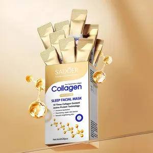 Sadoer Collagen Sleep Mask, Collagen HydrationMask, 20pcs Night Repair Face Mask, EasyAbsorption, Non-Irritating, Unisex, Portable, No WashNeeded