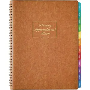 2026-2027 Weekly Appointment Book - Jul. 2026 - Jun. 2027, Daily Hourly Planner 2026-2027, 8.5" x 11", 15-Minute Interval, 12 Monthly Tabs, Flexible Soft Cover