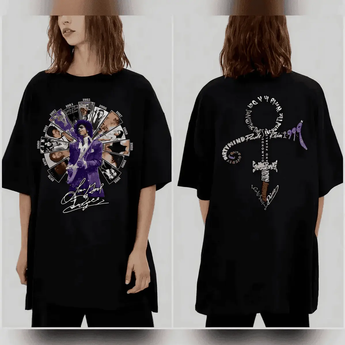 Prince Album Shirt Prince Fan Love Symbol T-Shirt Memory Purple Rain Tee Unisex Sweatshirt Hoodie Casual Street Co Hoodi Hoodied All Purpose Cotton Hoodie