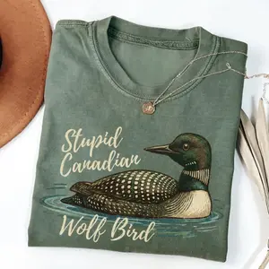 Stupid Canadian Wolf Bird Sweatshirt, Hockey Romance Fan Gift, Team Hollanov Tee, Sarcastic Animal Graphic Tee, Game Day Shirt
