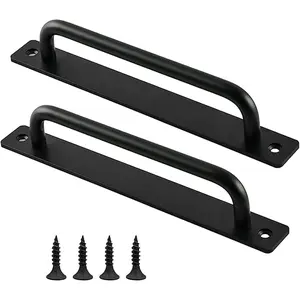 Black Sliding Barn Door Handles with Screws, 2-Pack High Performance Pull Handles for Wooden Doors, Cabinet & Drawer Knobs, Fresh-Cut Lumber Scent Kitchen Hardware