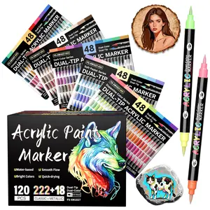 240 Colors Acrylic Markers Set, Durable Fade-Resistant Marker Pens, Permanent Drawing Markers, Perfect for Artists Painting & Illustrations, School Back-To-School Supplies