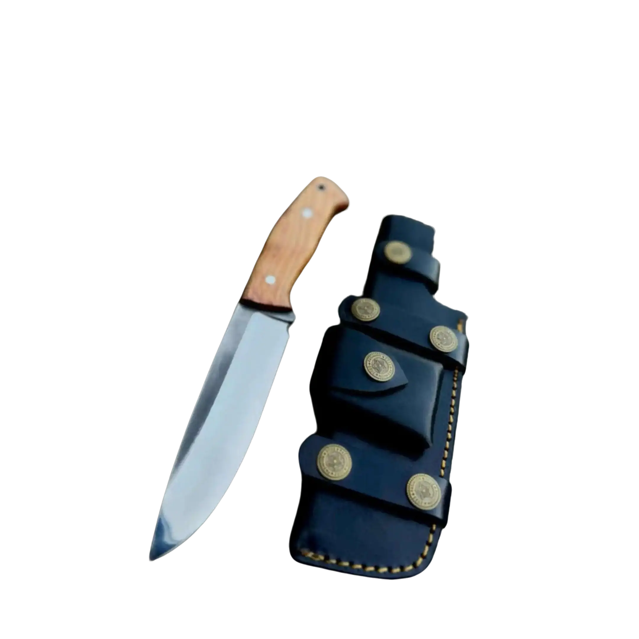 JW SteelCrafts Handcrafted Full Tang Fixed-Blade Hunting Knife - Collectibles, EDC/Engraved Full Tang Fixed-Blade Knives, Walnut Wood or Black Micarta Handle, Included Leather Sheath for Camping, Hiking, Edc Fixed-Blade Knives