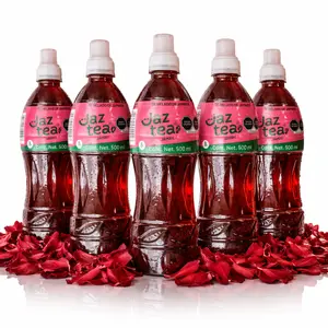 6 Pack Jaztea Hibiscus Jamaica Iced Tea 16 fl oz (500ml) Each | Refreshing Mexican Agua de Jamaica Drink | Bold Floral Flavor | Ready to Drink | Vibrant & Delicious Beverage
