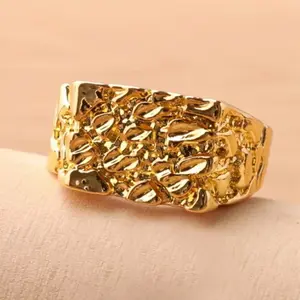 Men Nugget Ring Gold Plated