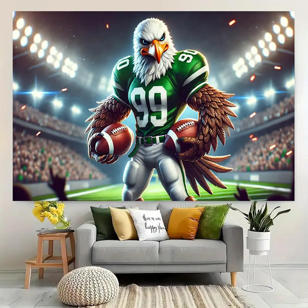 2D Flat Synthetic Polyester Fiber Banner - Printed Eagle Eye Field Design, Durable Decorative Tapestry Wall Mural, No Power Required, Indoor/Outdoors Decor, Hanging Backdrop for Living Room & Birthday