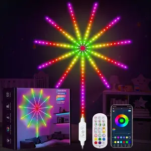 Smart Firework LED Strip Lights RGB Color Changing with App Remote Music Sync for Bedroom Christmas Decor Gift for Her