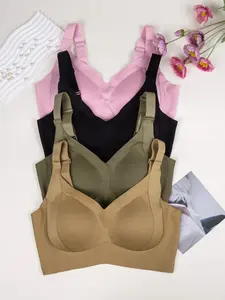 Comfortable Seamless Bras for Women, 4 Pack Non-Wired Push-Up Wireless Casual Bra, Daily Wear Comfort, Maximum Comfort, Ideal for Everyday Use