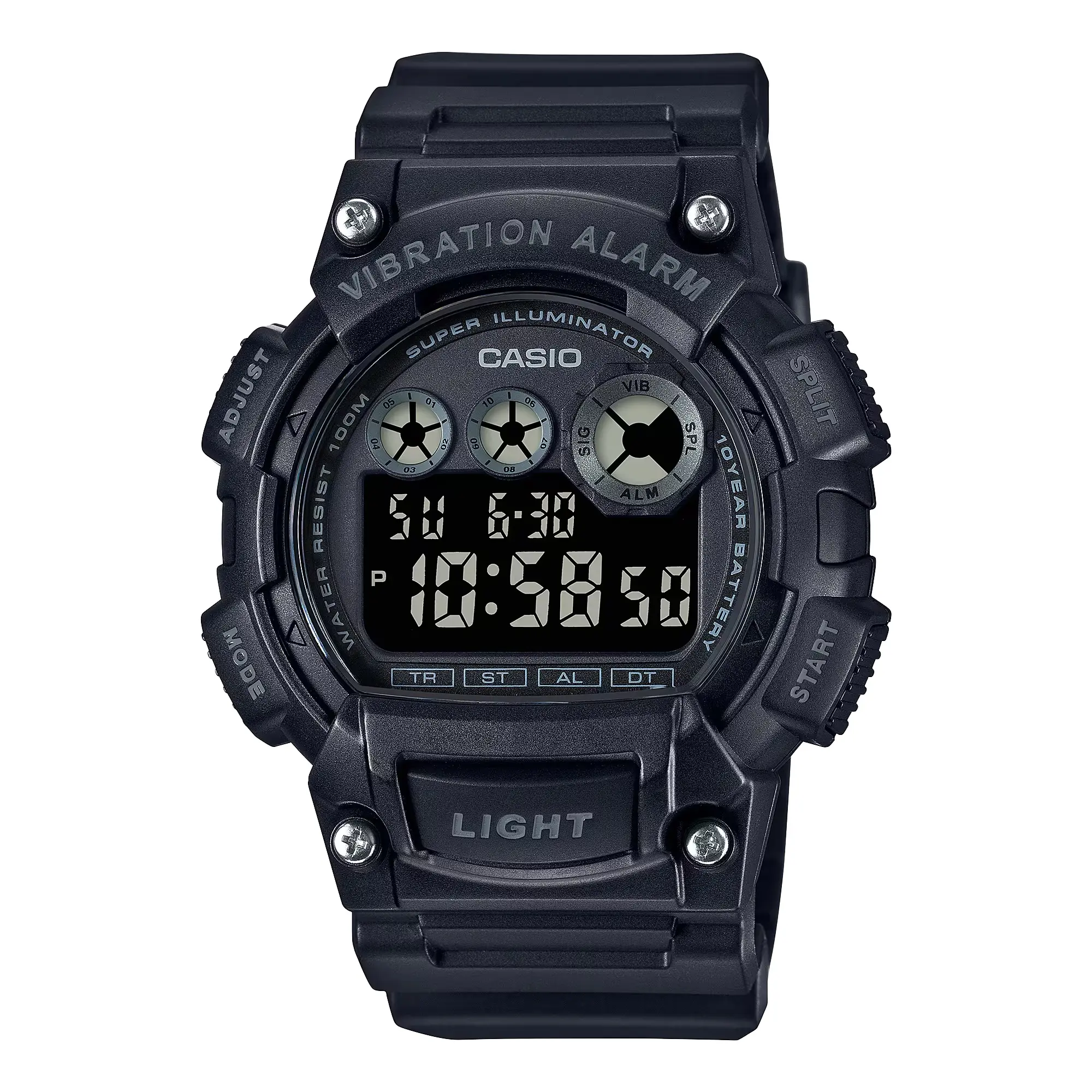 Casio Men's Shock-Resistant Digital Sport Watch with Black Dial - W-735H-1BV