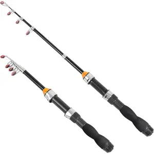 Telescopic Collapsible Extendable Fishing Rod  Saltwater and Freshwater, Lightweight and Compact Design
