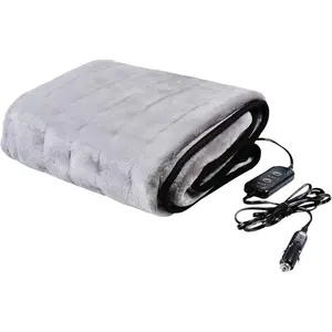 Heated Car Blanket, 12v Electric Blanket with 3 Heat Settings, Auto Shutoff, 55" X 40" - Grey