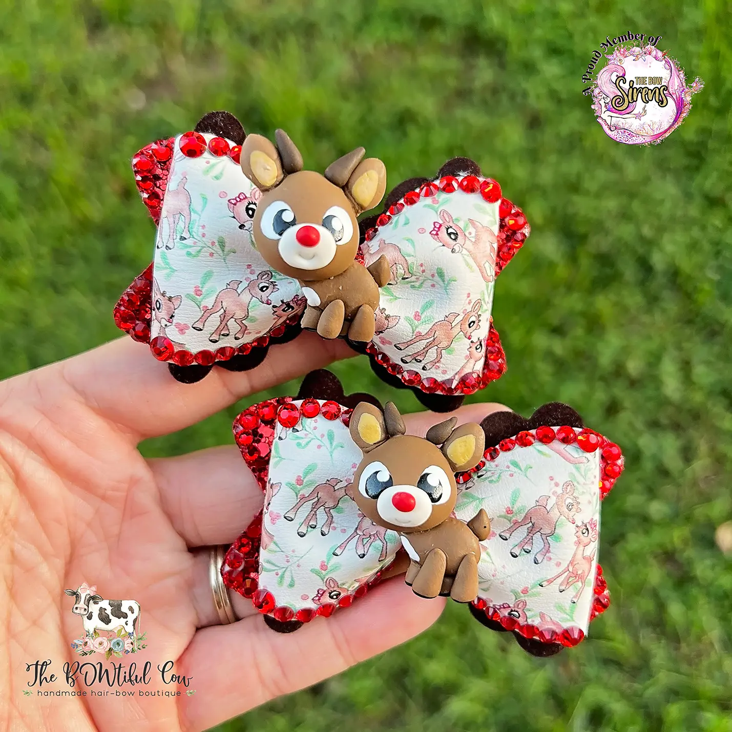 Rudolph Reindeer Christmas Pigtails