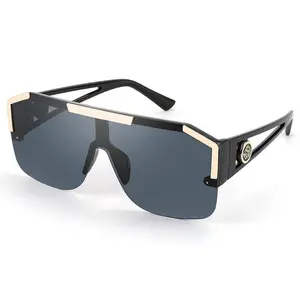 FEISEDY Women Men Sunglasse Square Flat Top Big Frame UV400 Sun Glasses Oversized B2765