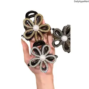 Rhinestone Sunflower Hollow Floral Hair Claw Clip, Perfect for High Ponytails and Claw Clip Hairstyles