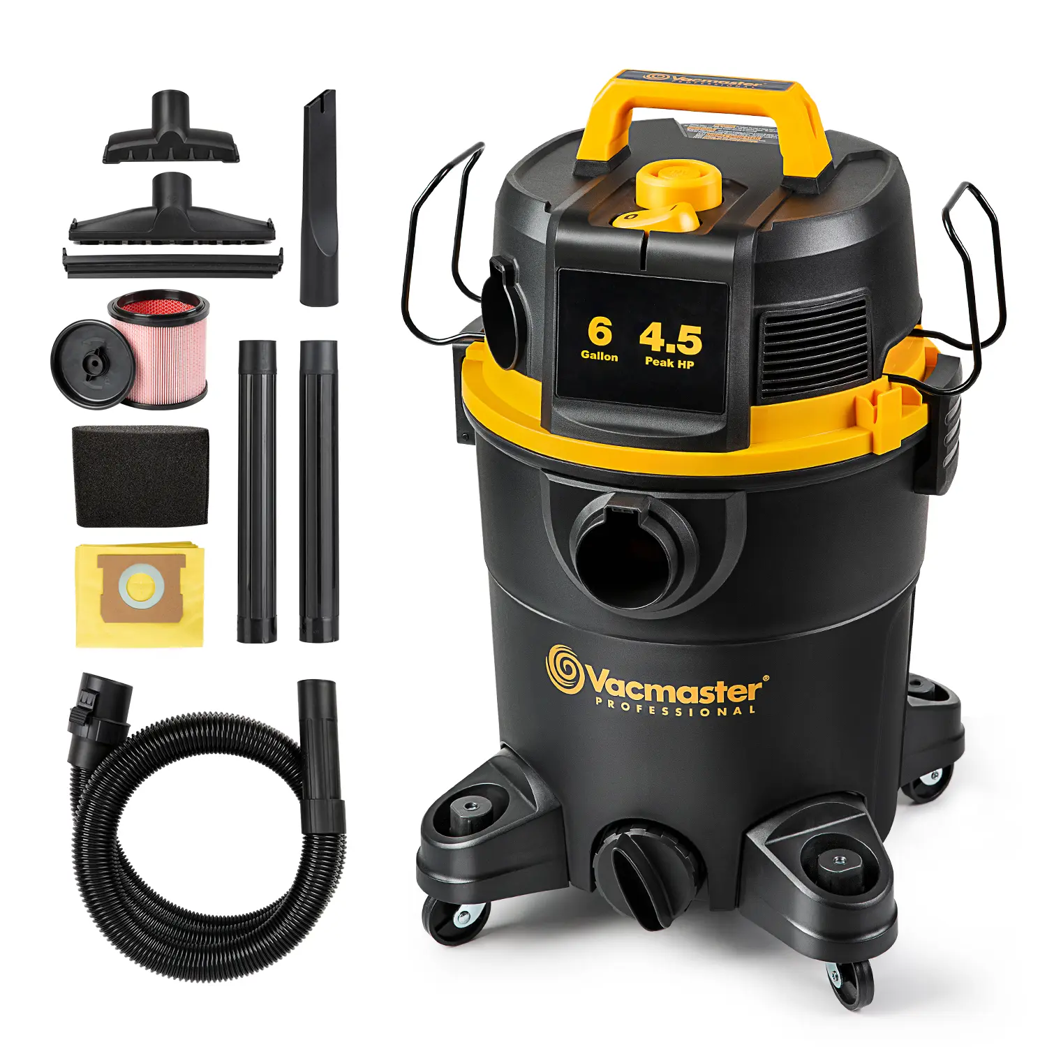 Vacmaster VDK611PF 0201 6-Gallon Wet/Dry Shop Vacuum with Filter Cleaning System, Portable Vacuum, Powerful Suction Vacuum