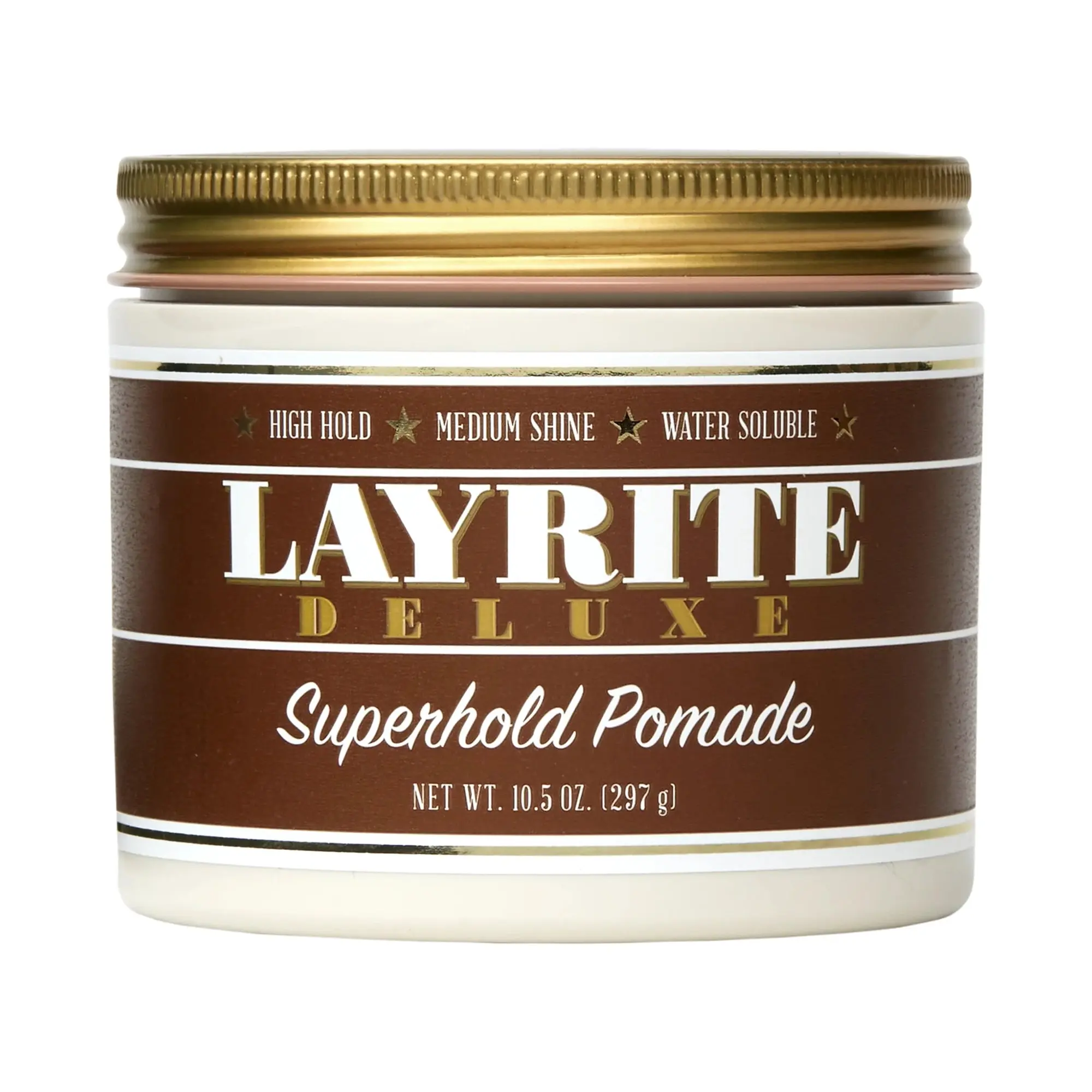 Layrite Super Hold Pomade, 10.5 oz - Water-Based Hair Styling Gel with Extra Strong Hold for Men, Tames Flyaways and Frizz, Hair Styling Products, Flyaway Hair Tamer