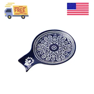 Ceramic Spoon Rest, Cooking Spoon Holder for Kitchen Counter