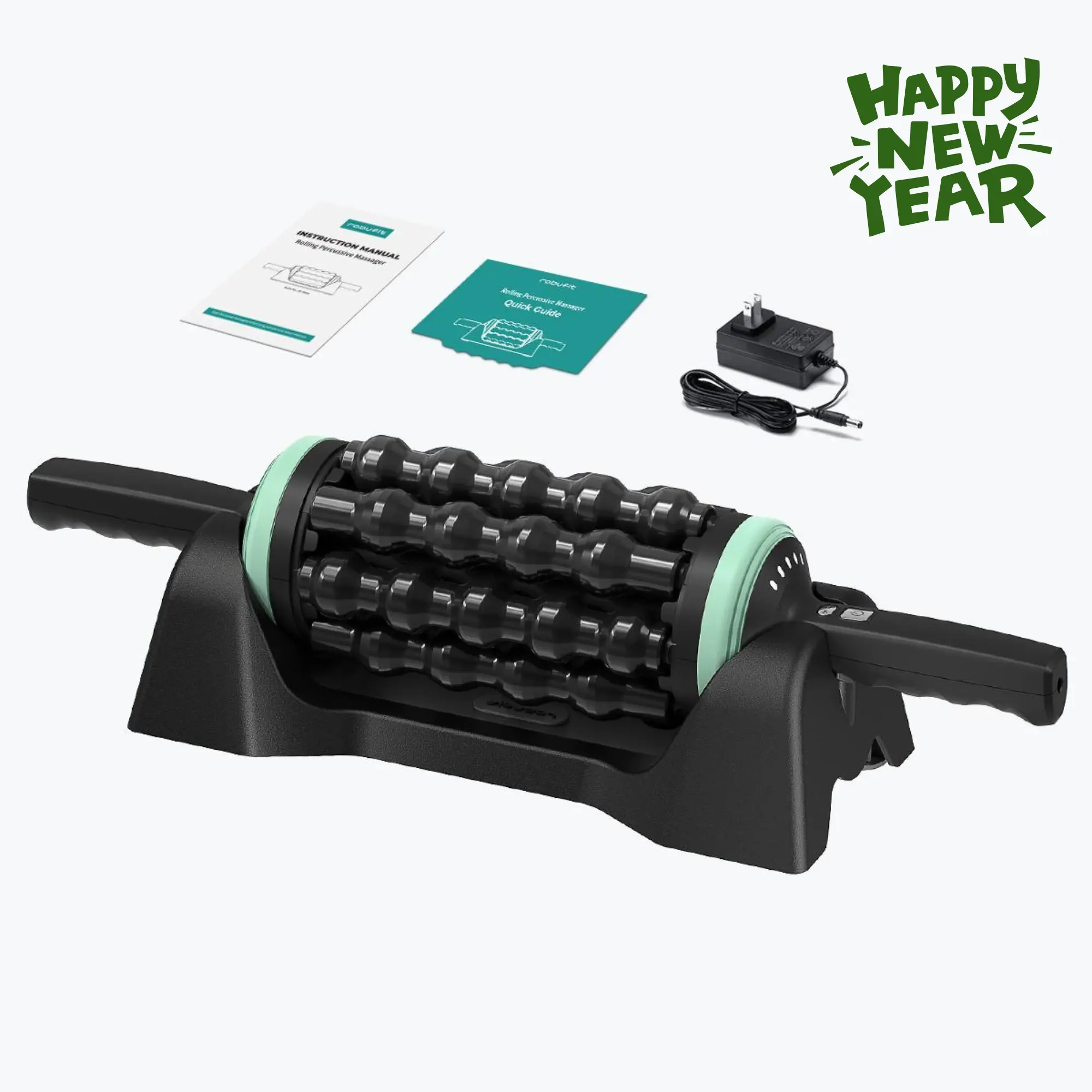 5-Speed Reversible Spin Roller Massager with Rechargeable Battery, Double-Tap Activation & Multi-Use Base - Full Body Muscle Relief for Thighs, Calves, Back & More