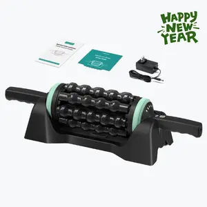 [New Year Gift] 5-Speed Reversible Spin Roller Massager with Rechargeable Battery, Double-Tap Activation & Multi-Use Base - Full Body Muscle Relief for Thighs, Calves, Back & More