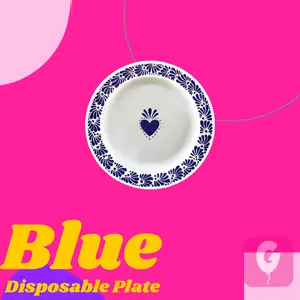 7.5" Blue Talavera Disposable Premium Plates
